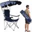 Picture of Portable armrest camping beach fishing chair with canopy sunshade folding