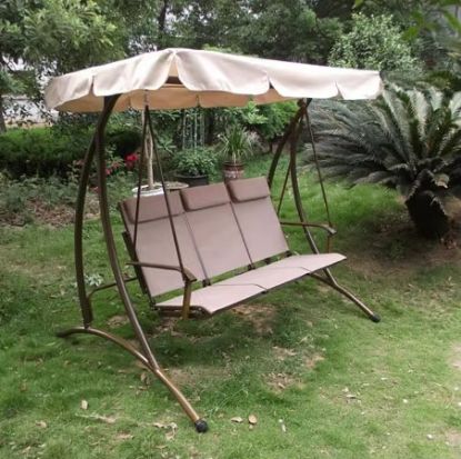 Picture of Premium 3-Seat Garden Canopy Swing – Outdoor Porch Hammock